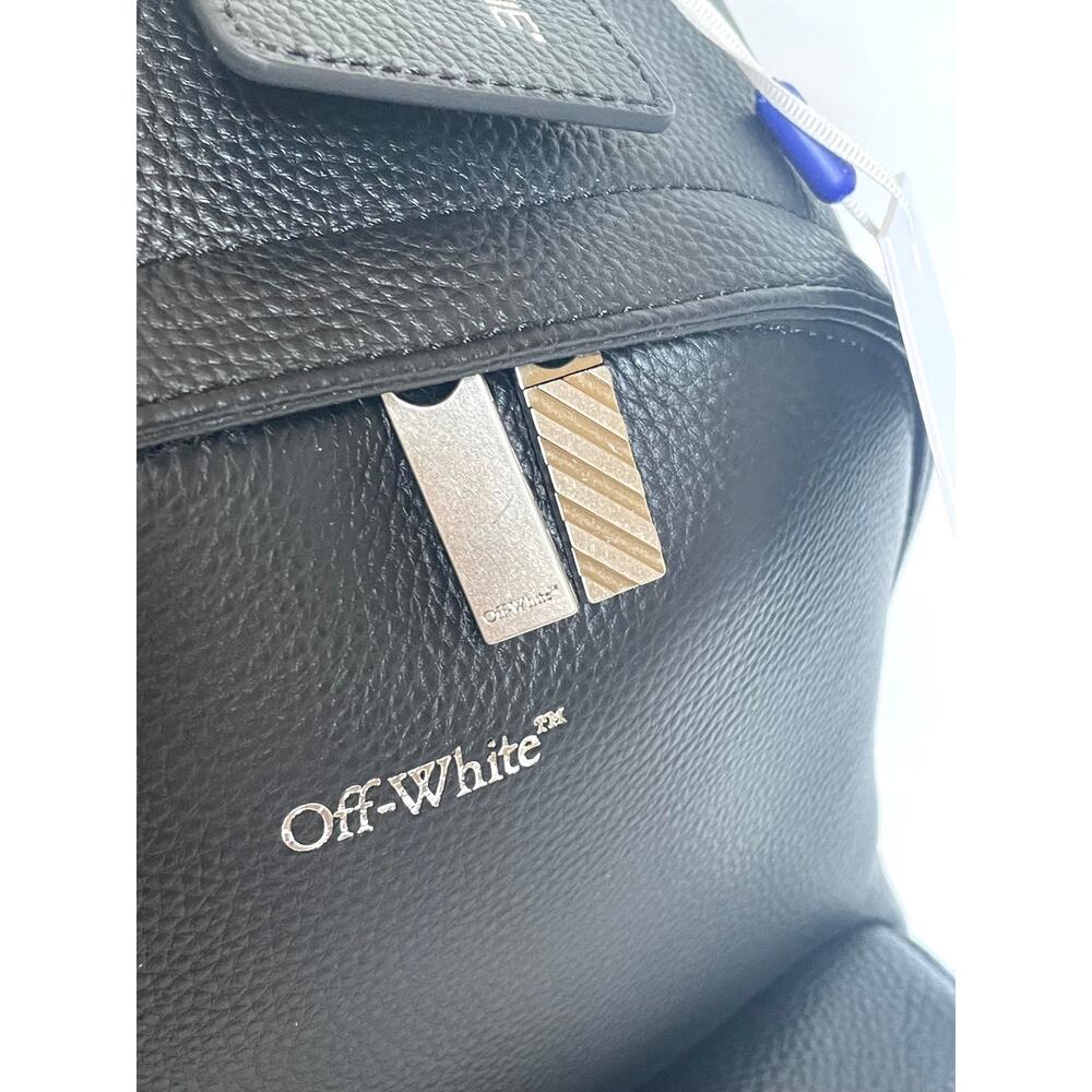 Off-White Industrial Strap Pebbled Leather Backpack Large Diagonal Stripe - Picture 11 of 16